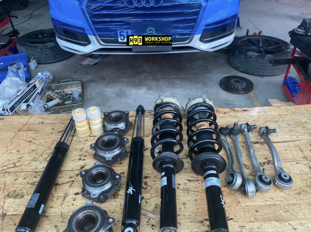 sửa chữa gầm thay thế càng audi thủ đức